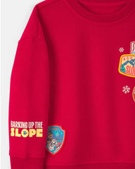 Toddler Boy Paw Patrol® Christmas Fleece Pullover Sweatshirt - Red