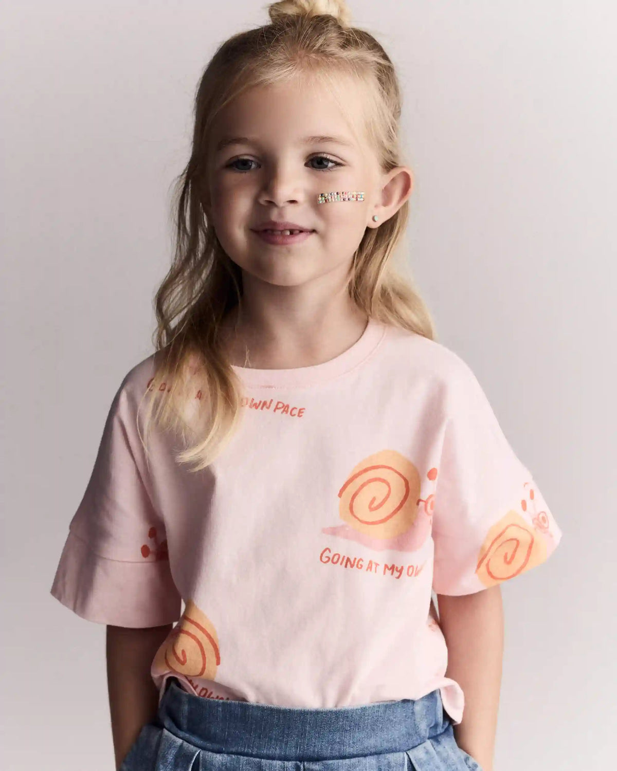 Toddler Girl 'My Own Pace' Snail High-Low Dolman Tee - Light Pink
