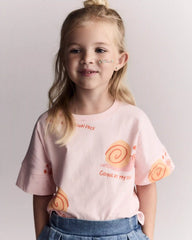 Toddler Girl 'My Own Pace' Snail High-Low Dolman Tee - Light Pink