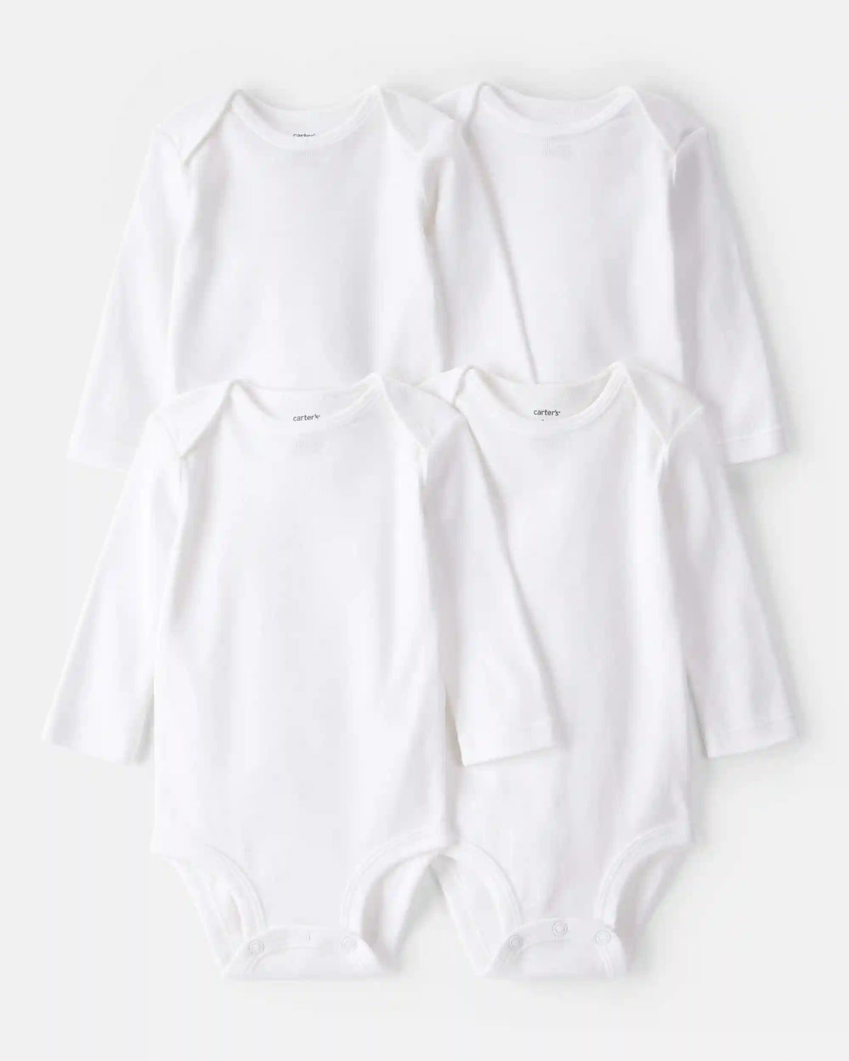 Baby 4-Pack Long-Sleeve Bodysuits - White