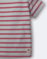 Toddler Boy Relaxed Tee in Stripes - Red/Blue