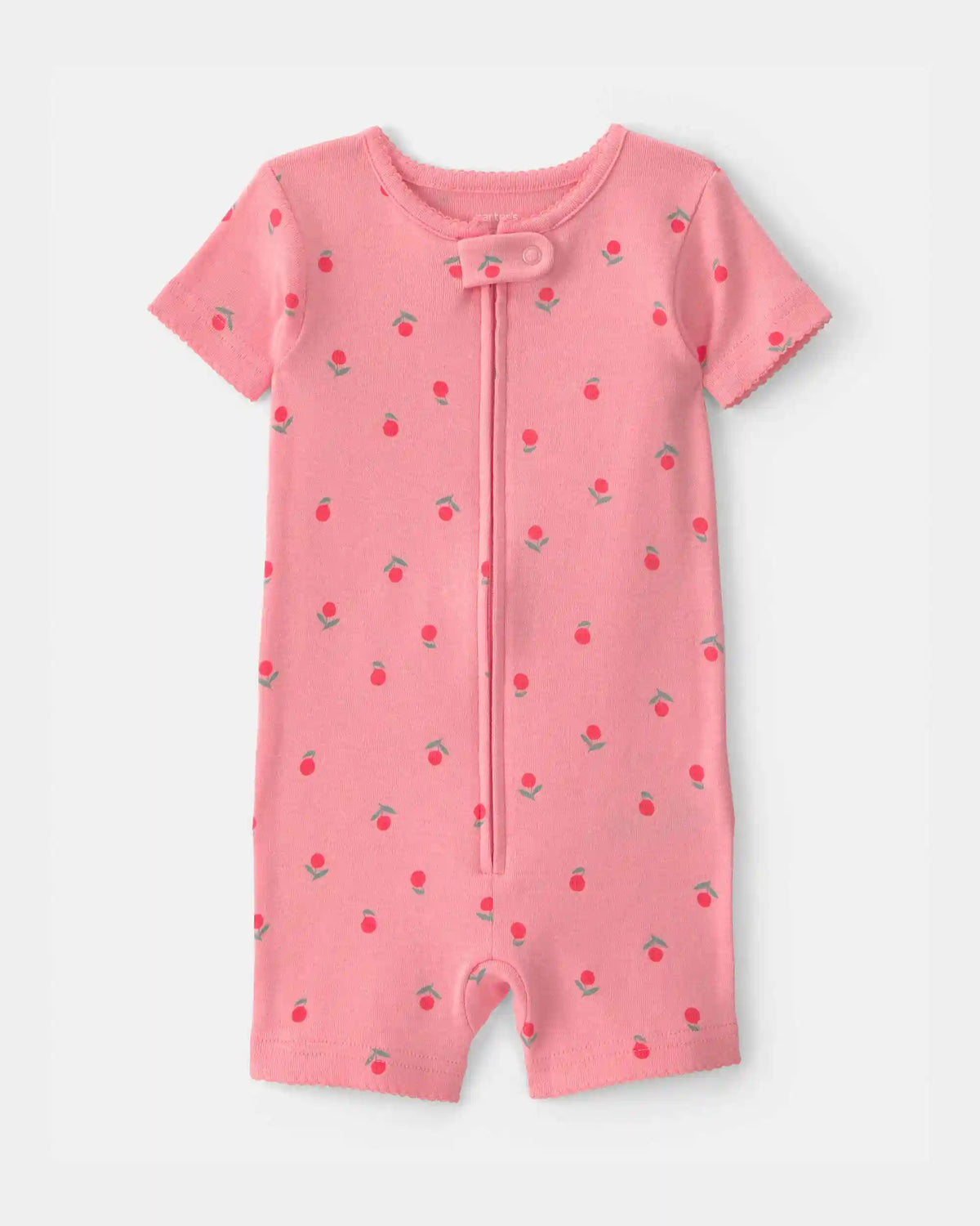 Toddler Girl Floral 100% Cotton 1-Piece Romper Pajama - Pink