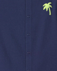 Baby Boy 'Surf Club' Short-Sleeve Romper - Navy Blue