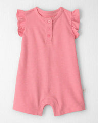 Baby Girl Flutter-Sleeve Romper Made with Organic Cotton