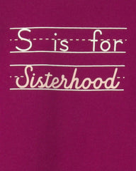 Toddler Girl 'Sisterhood' Graphic Tee - Burgundy