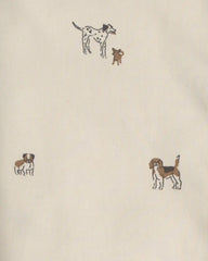 Boys Dog Long-Sleeve Button-Down Shirt - Cream