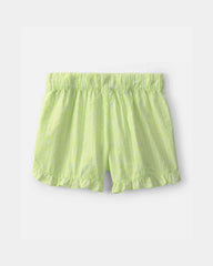 Girls Ruffle-Trim Shorts - Green