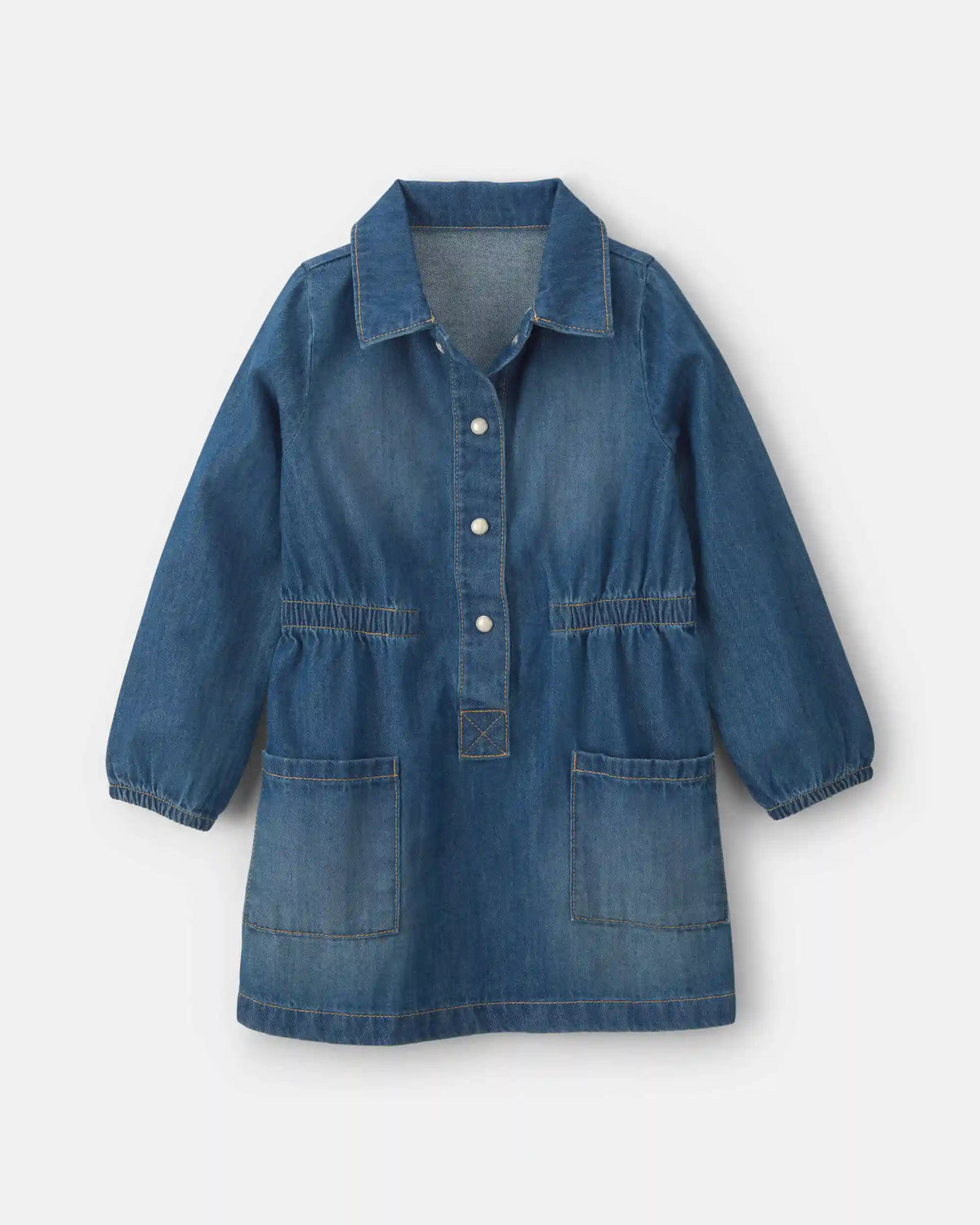 Toddler Girl Denim Long-Sleeve Dress - Medium Wash