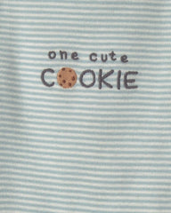 Baby Boy 3-Piece Milk & Cookies Long-Sleeve Bodysuit & Pant Set - Blue/Cream