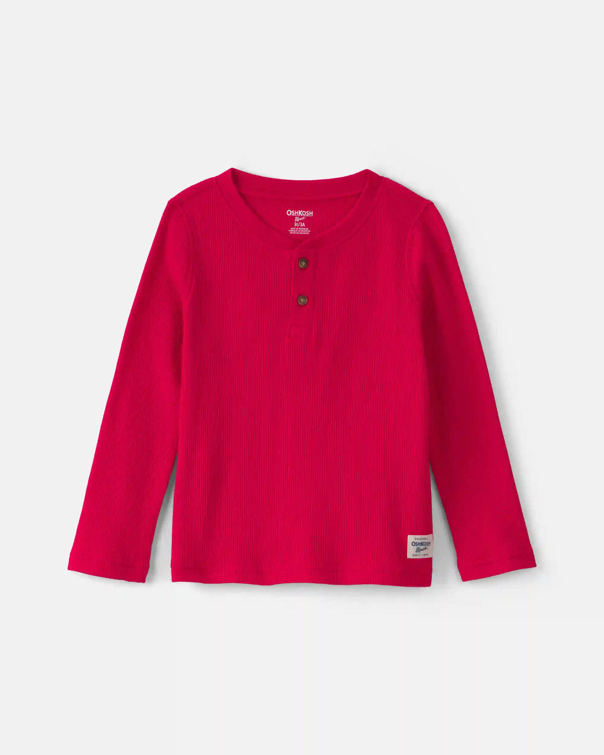 Toddler Boy Thermal Long-Sleeve Henley T-Shirt - Red