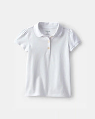 Toddler Girl 3-Pack Uniform Polo Shirts - White