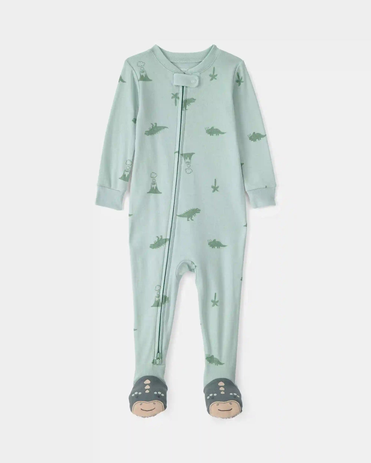 Toddler Dinosaur 100% Cotton Snug Fit 1-Piece Pajama - Green