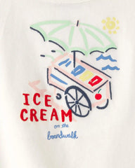 Toddler Girl Ice Cream Top - Cream