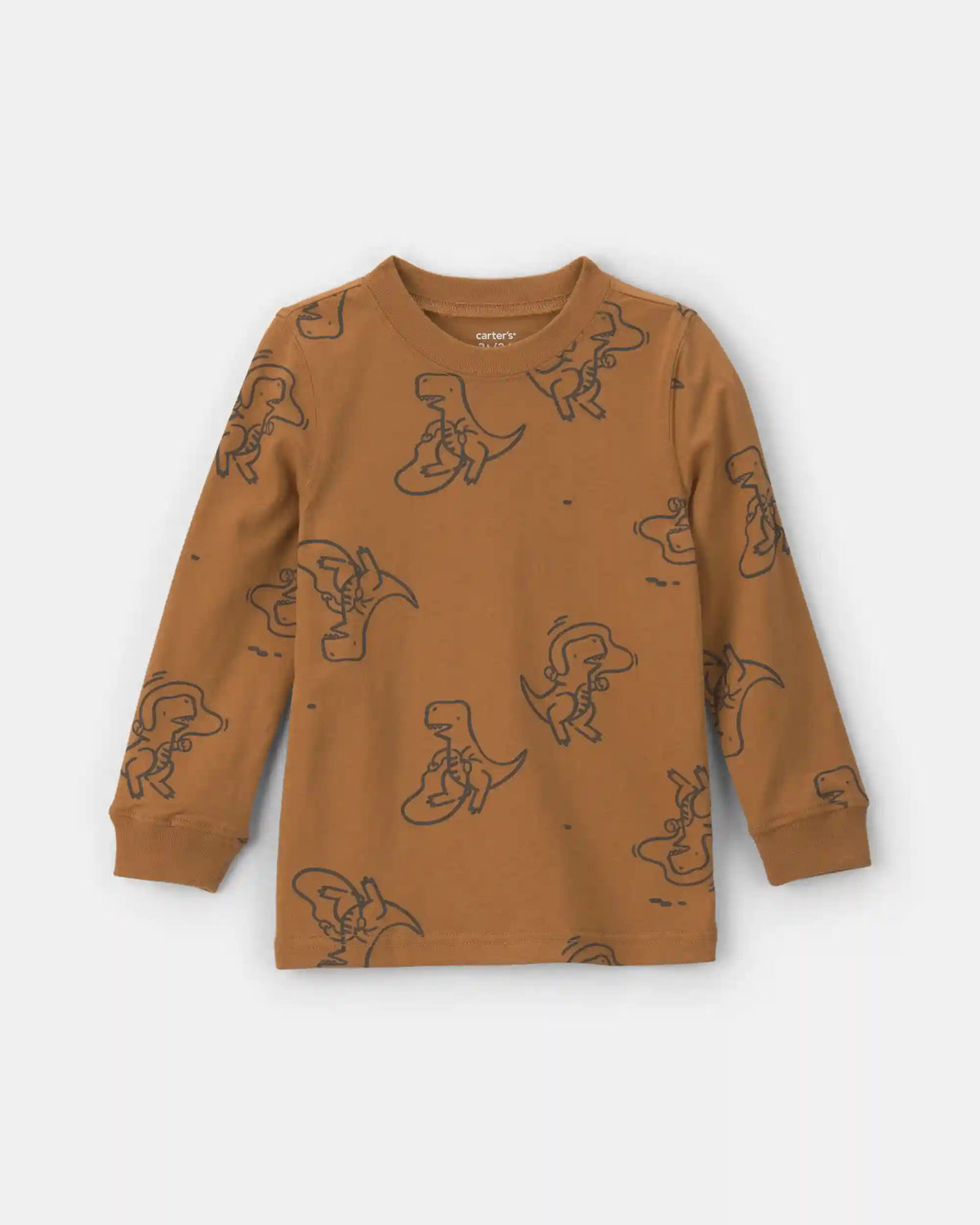 Toddler Boy Dinosaur Long-Sleeve Tee - Brown