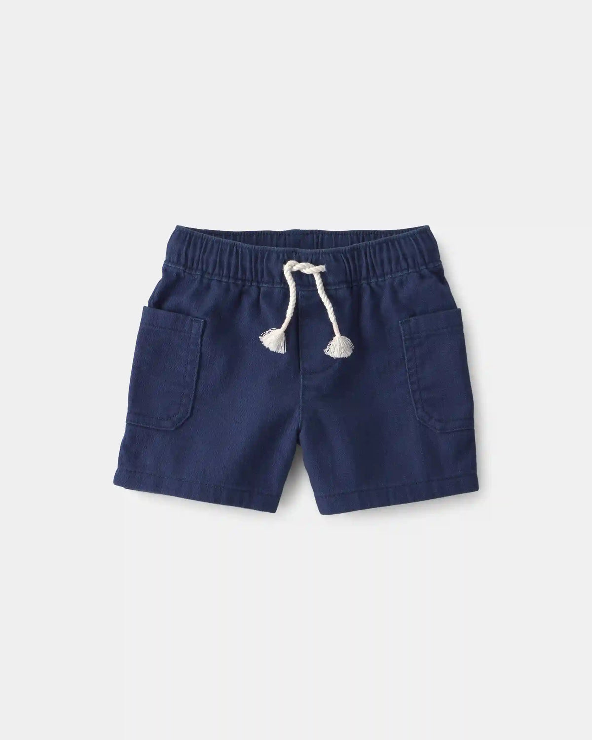 Baby Boy Twill Drawstring Shorts - Navy