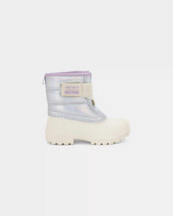 Toddler Girl Metallic Snow Boots - Cream/Purple