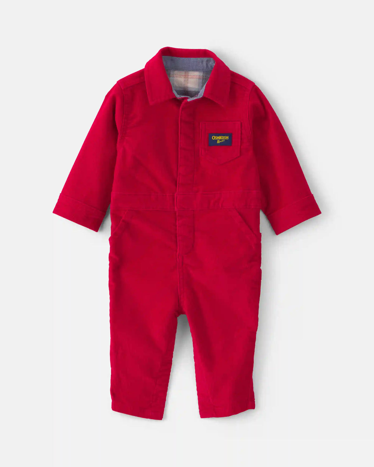 Baby Boy Corduroy Long-Sleeve Jumpsuit - Red
