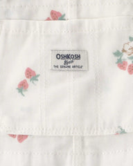 Toddler Girl Strawberry Skirtall - White