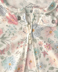 Baby Girl 2-Pack PurelySoft™ Butterfly Garden 1-Piece Pajamas