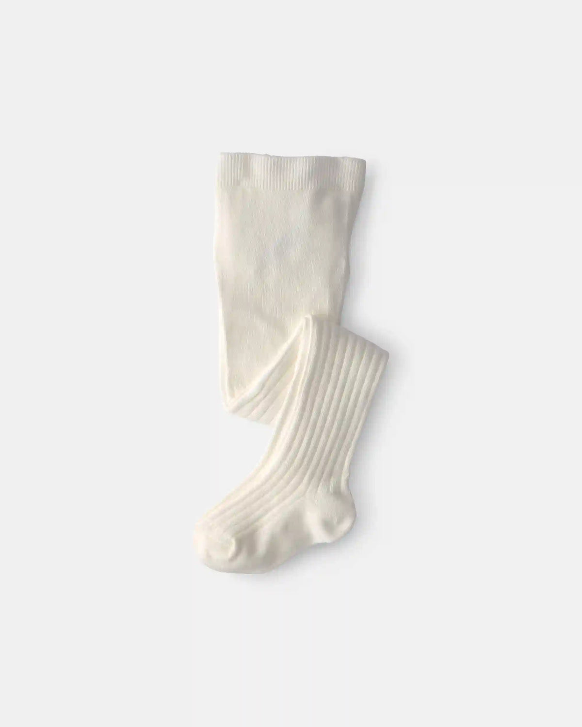 Baby Girl Ribbed Tights - Ivory
