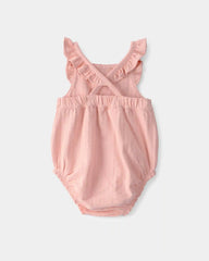 Baby Girl Sleeveless Bubble Romper - Pink