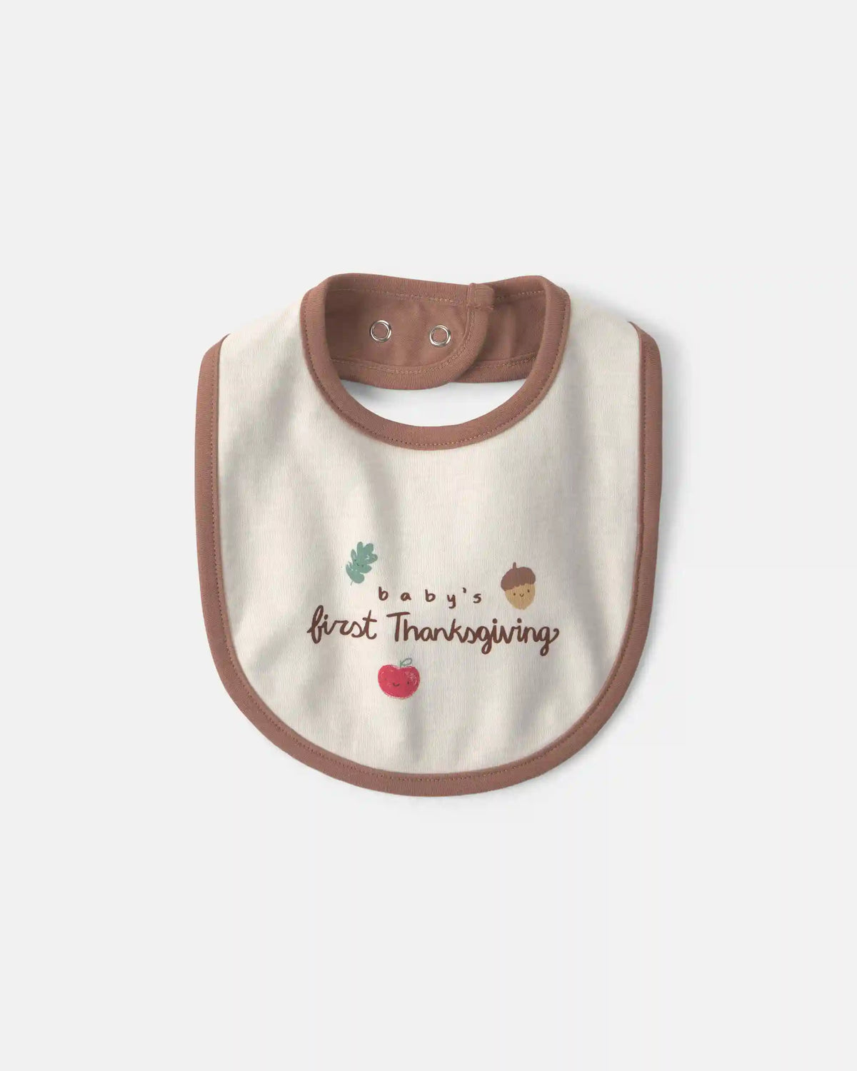 Baby 'Baby's First Thanksgiving' 100% Cotton Bib - Cream
