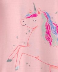 Girls 2-Pack Unicorn Loose Fit Night Gown - Pink