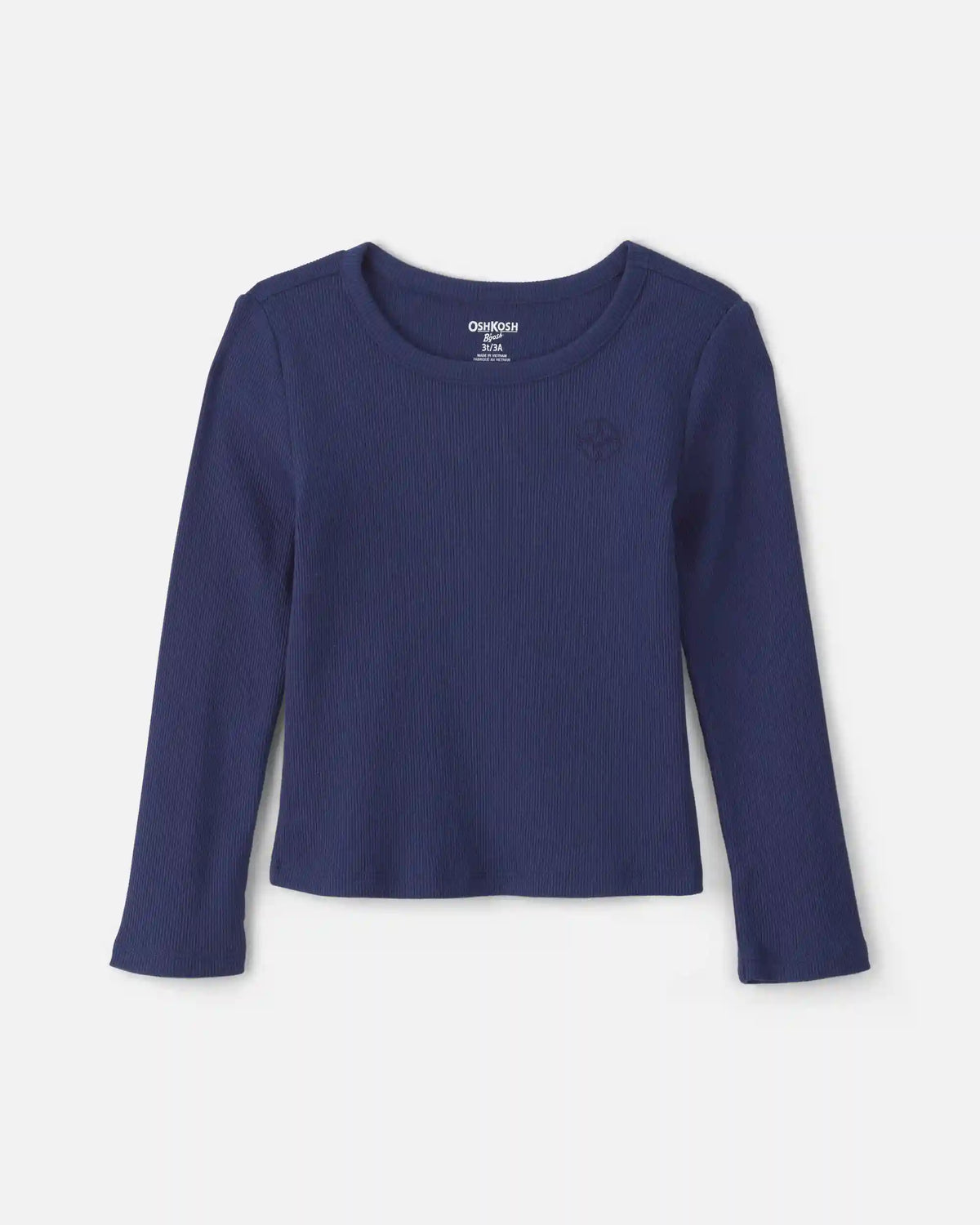Toddler Girl Long-Sleeve Rib Top - Navy Blue