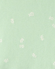 Girls Floral Short-Sleeve Dress - Green