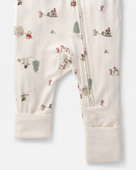 Baby North Pole PurelySoft™ 2-Way Zip Sleep & Play Pajamas - Cream