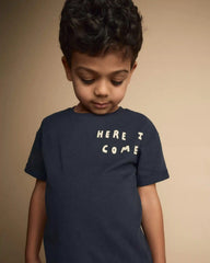 Toddler 'Here I Come' Rolled Cuff Tee - Navy