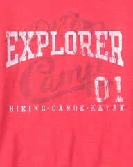 Boys 'Explorer Camp' Graphic Tee - Coral