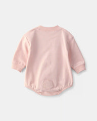 Baby Girl Bunny Bubble Romper & Hat Set - Pink