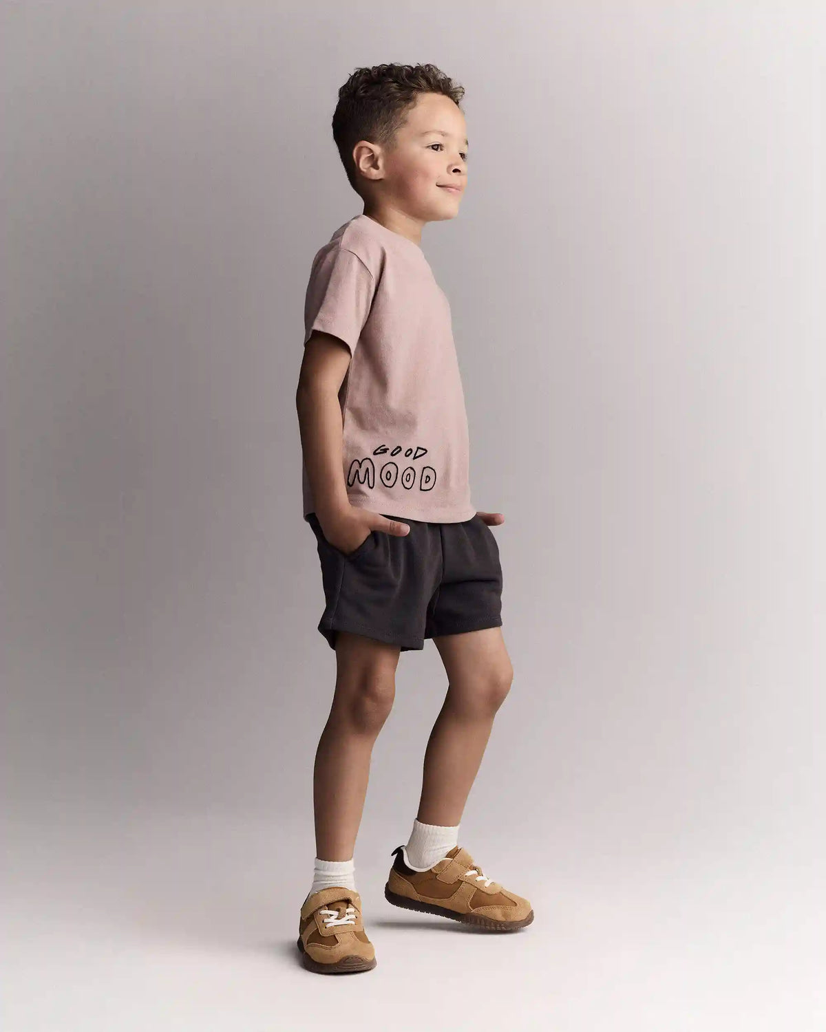 Toddler 'Good Mood' Relaxed Tee - Mauve