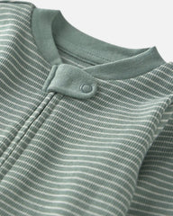 Baby Organic Cotton Ribbed Sleep & Play Pajamas in Stripes