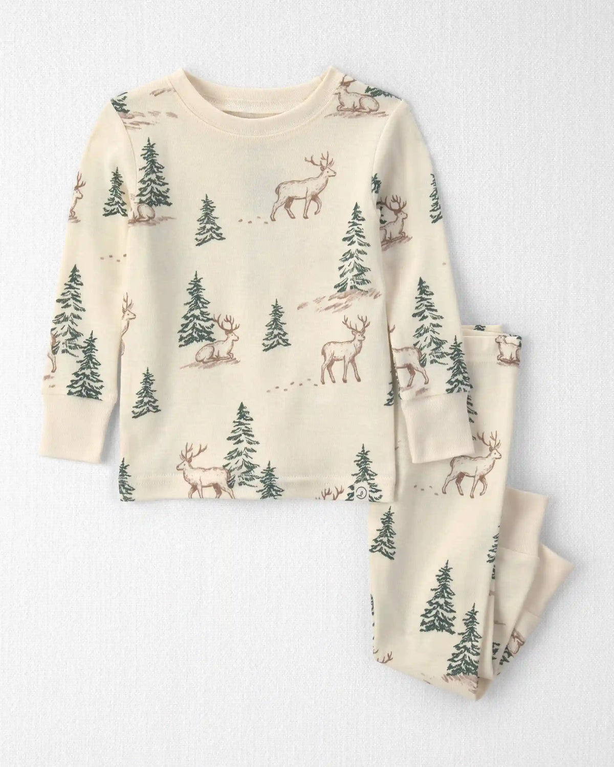 Baby 2-Piece Organic Cotton Pajamas in Reindeer Forest