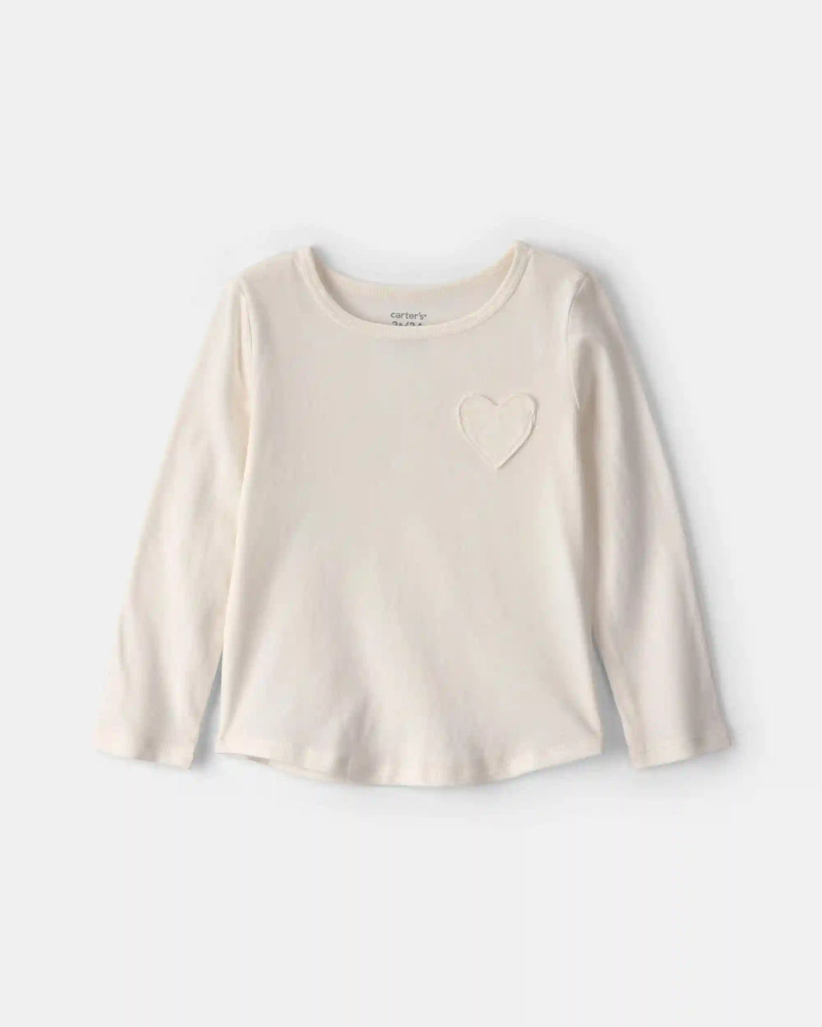 Toddler Girl Heart Long-Sleeve Top - Cream
