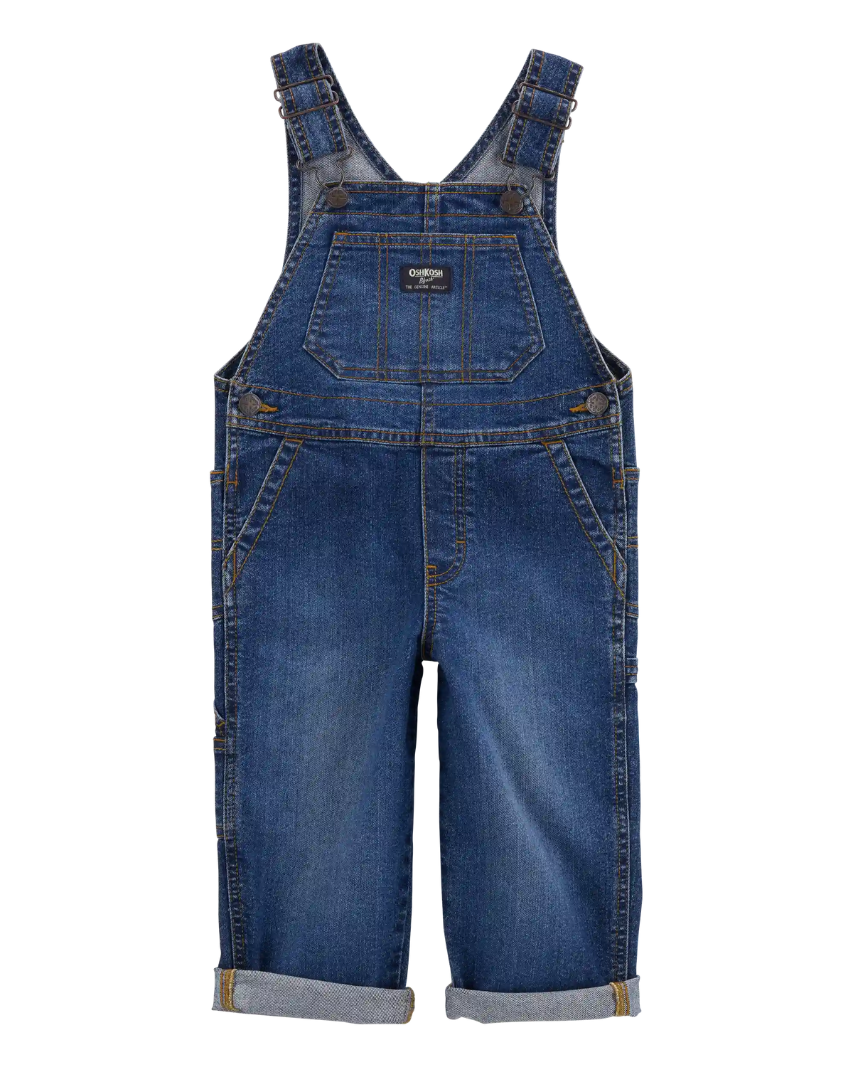 Toddler Stretch Denim Overalls - Dark Wash