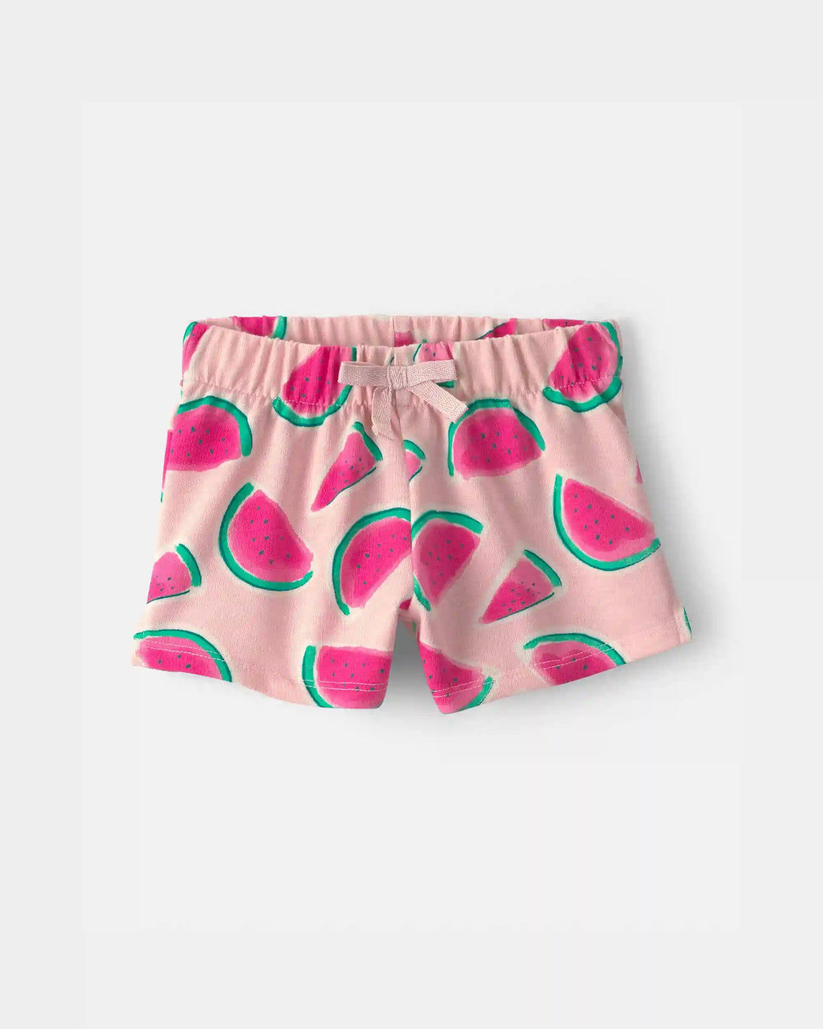 Baby Girl Watermelon French Terry Shorts - Pink