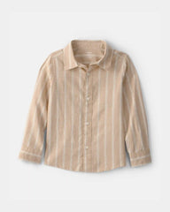 Boys 2-Piece Button-Down Shirt & Short Set - Brown/White