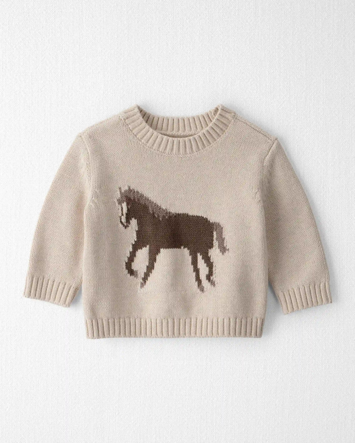 Baby Organic Cotton Horse Sweater Knit Pullover