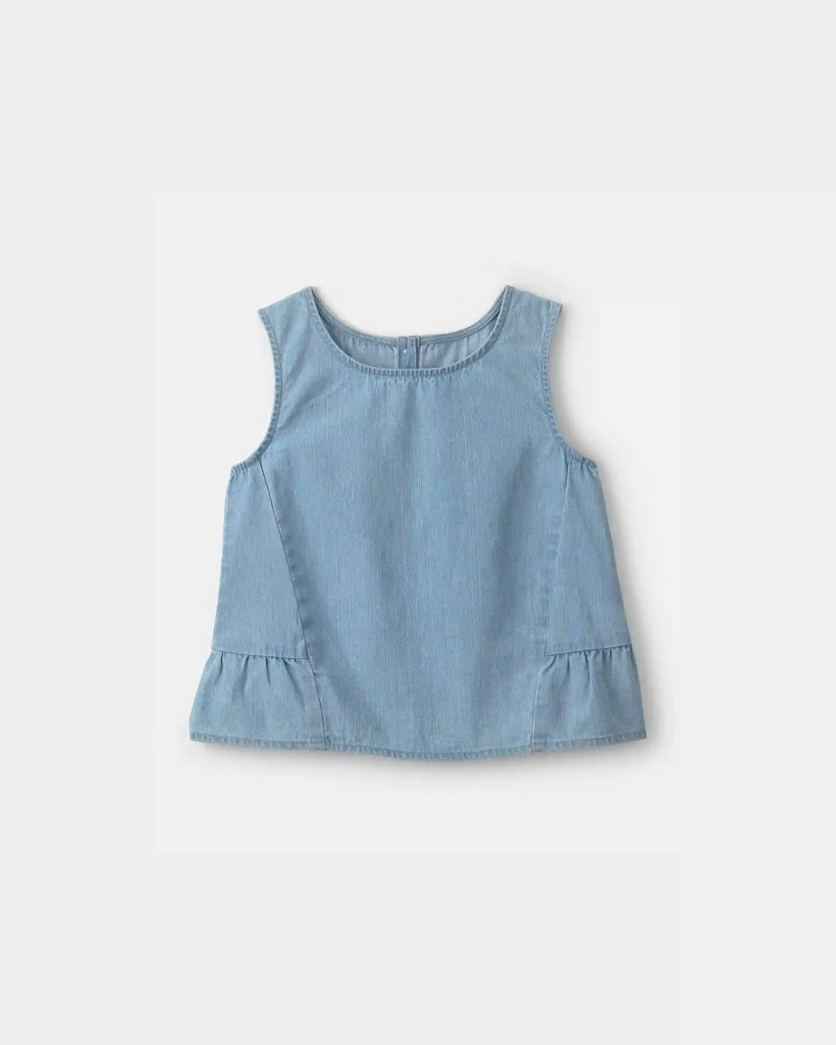 Girls Denim Chambray Tank Top - Light Wash