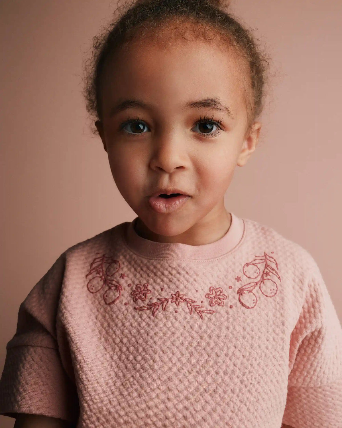 Toddler Girl High-Low Bubble Dolman Tee - Light Pink