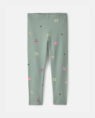Toddler Girl Nature Pull-On Stretch Leggings - Green