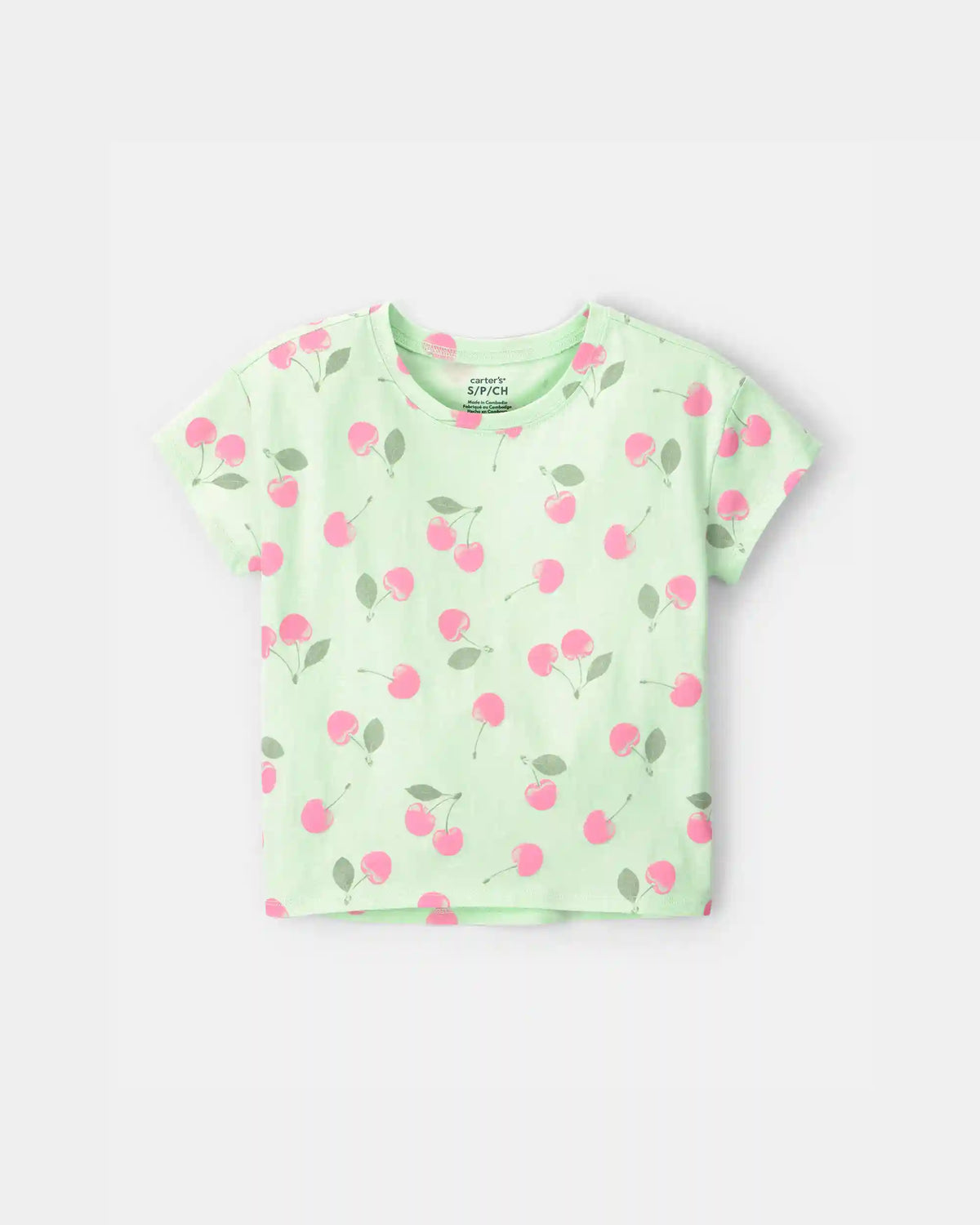 Girls Cherry Top - Green