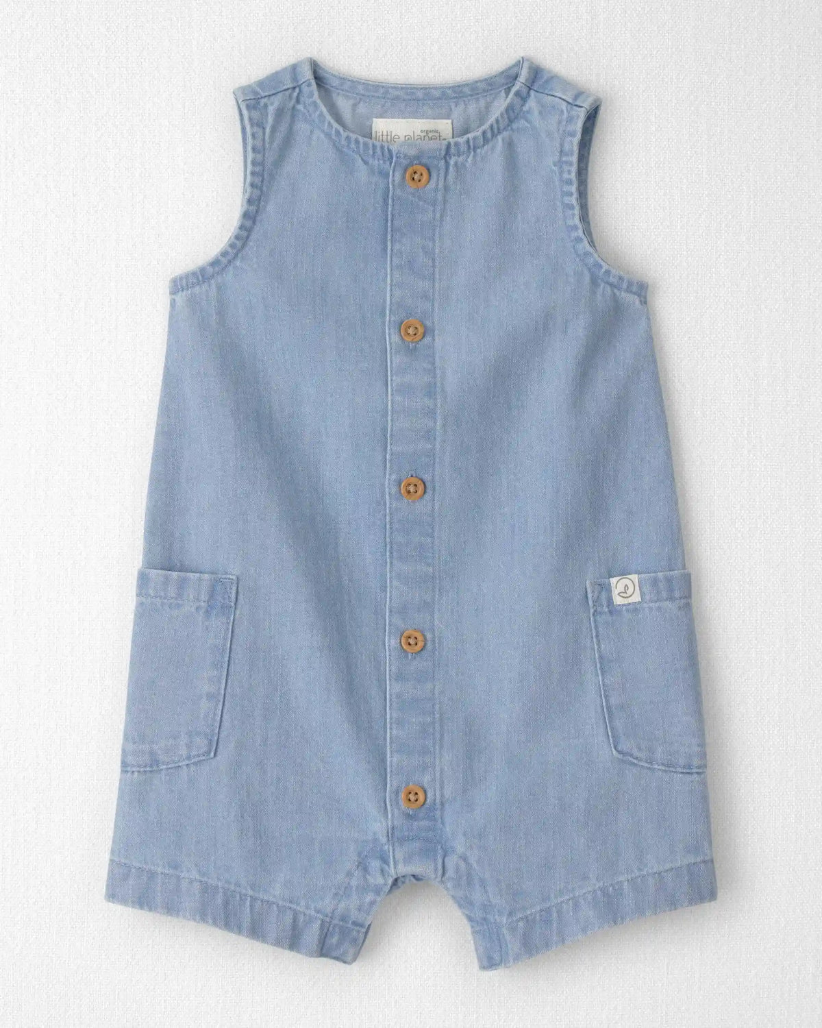 Baby Organic Cotton Chambray Romper