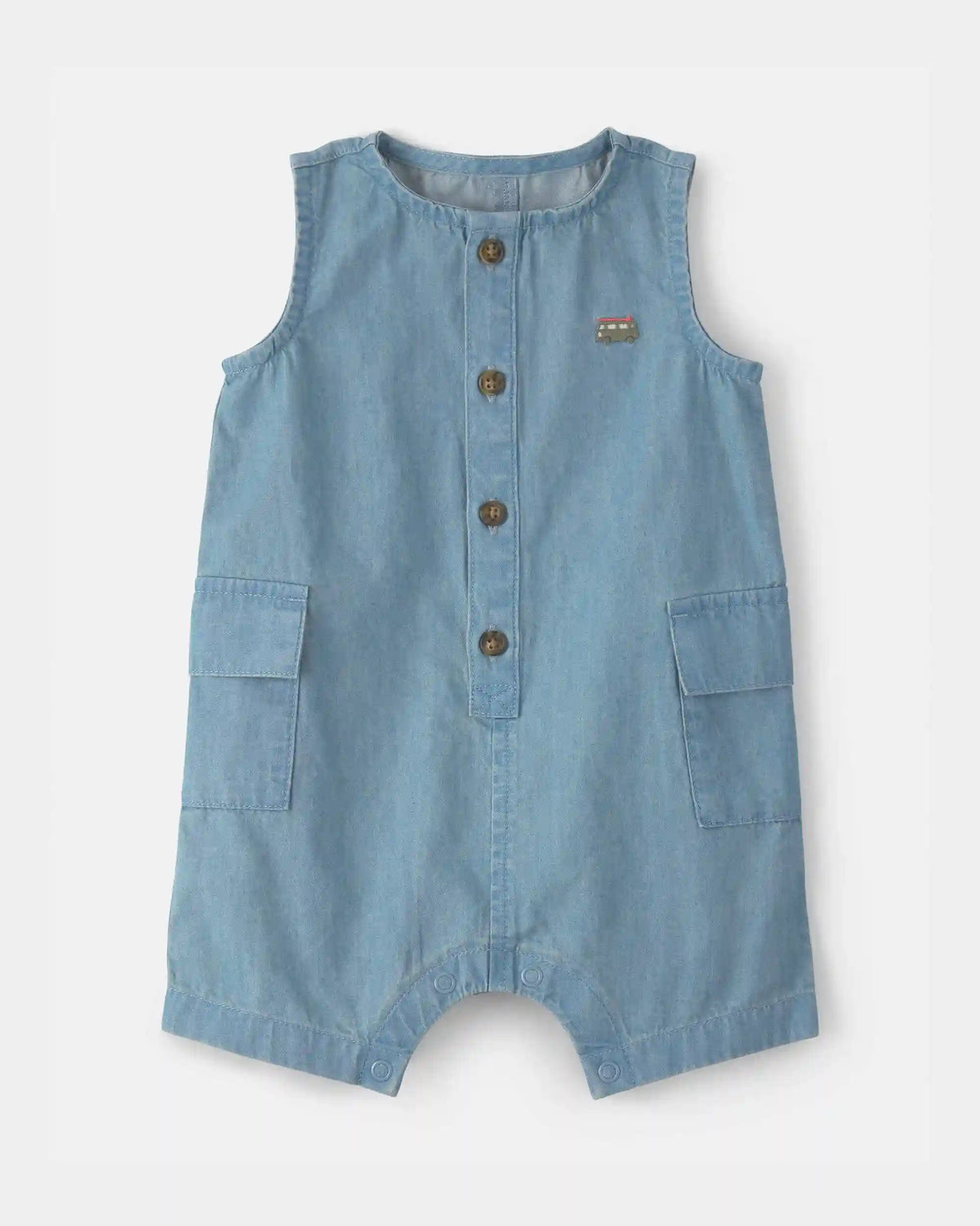 Baby Beach Cruiser Chambray Sleeveless Romper