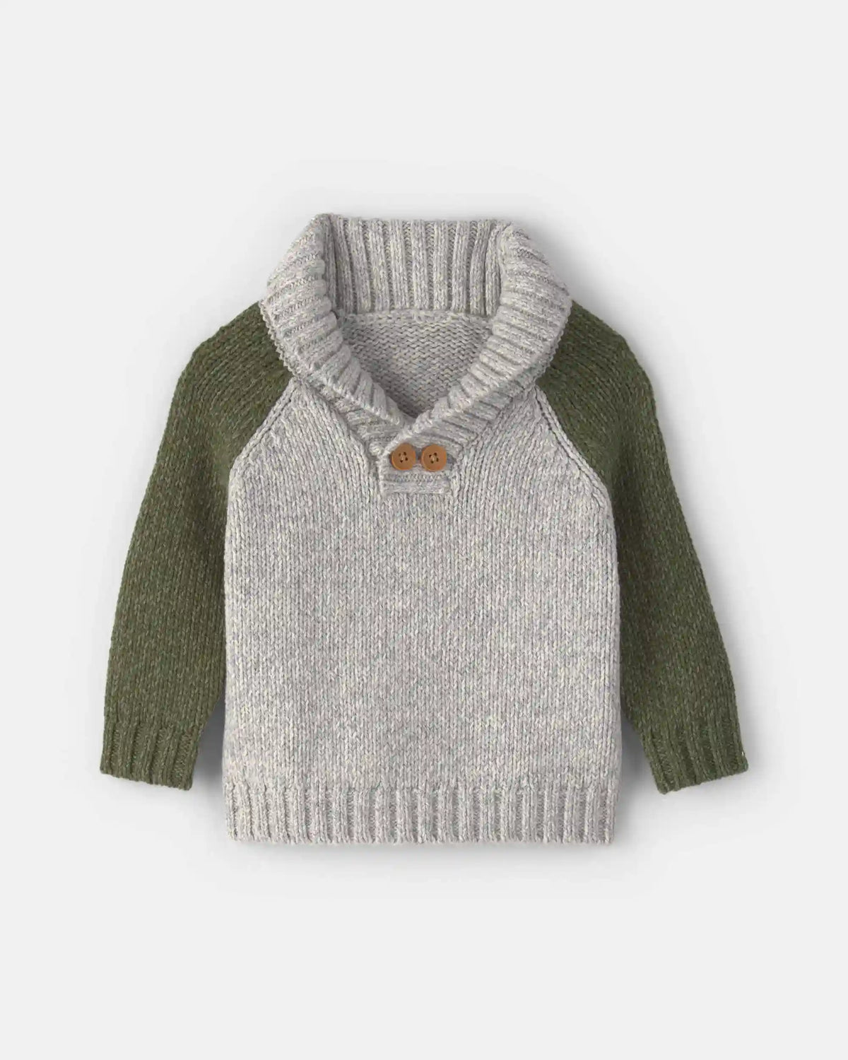 Baby Boy Color Block Sweater - Grey/Green