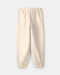 Girls '95' Floral French Terry Joggers - Cream