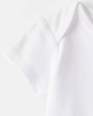 Baby 10-Pack Short Sleeve Cotton Bodysuits - White